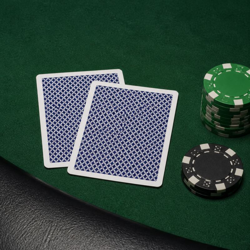 Blackjack felt, cards and chips still-life at N1Bet live casino