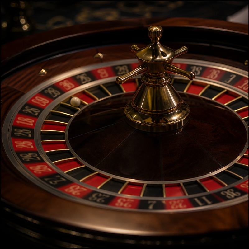 Close-up of a roulette wheel for Mega Roulette live at N1Bet