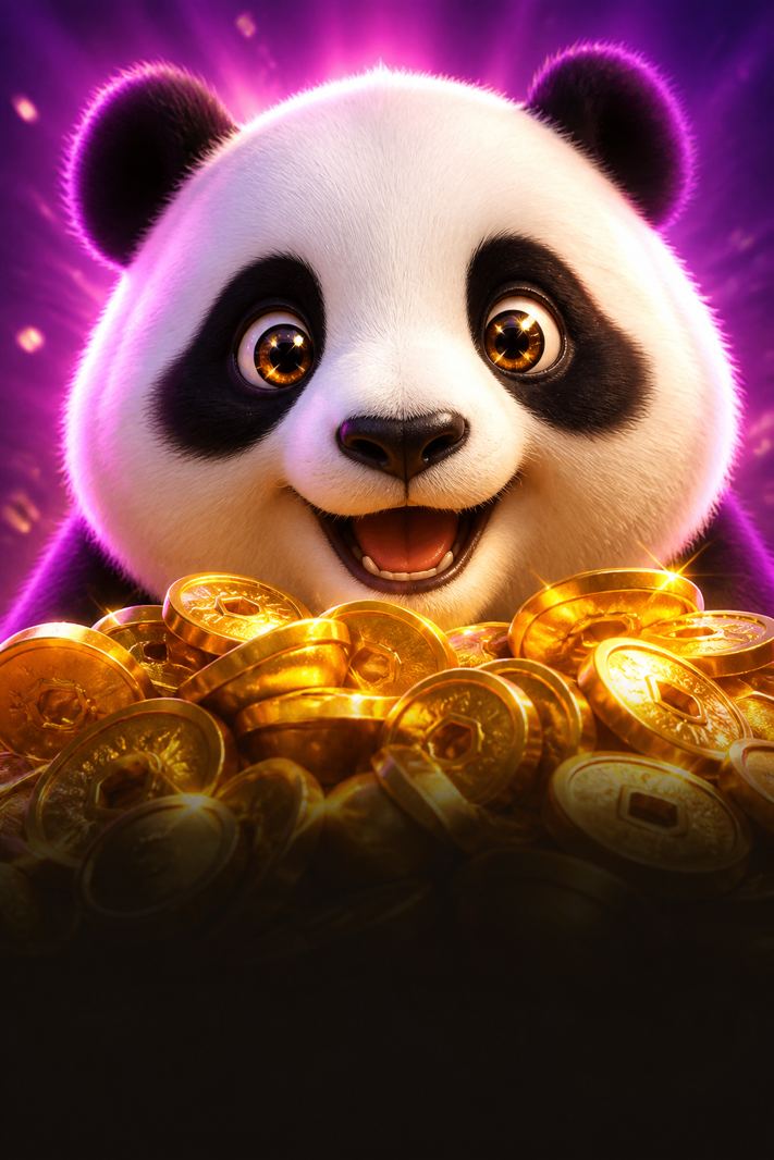 Panda and gold coins for Luck of Panda at N1Bet